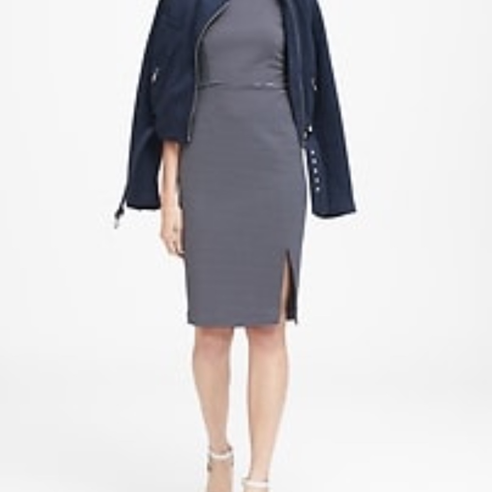 Petite Stripe Ponte Sheath Dress